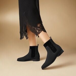 VIVAIA Black Square-Toe Water-Repellent Ankle Boots (Riley Pro) EU/40 US/9